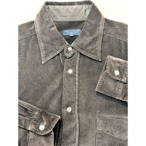New‎ England Shirt Company Valour Shirt Men Brown LS Button Front Italian XXL.